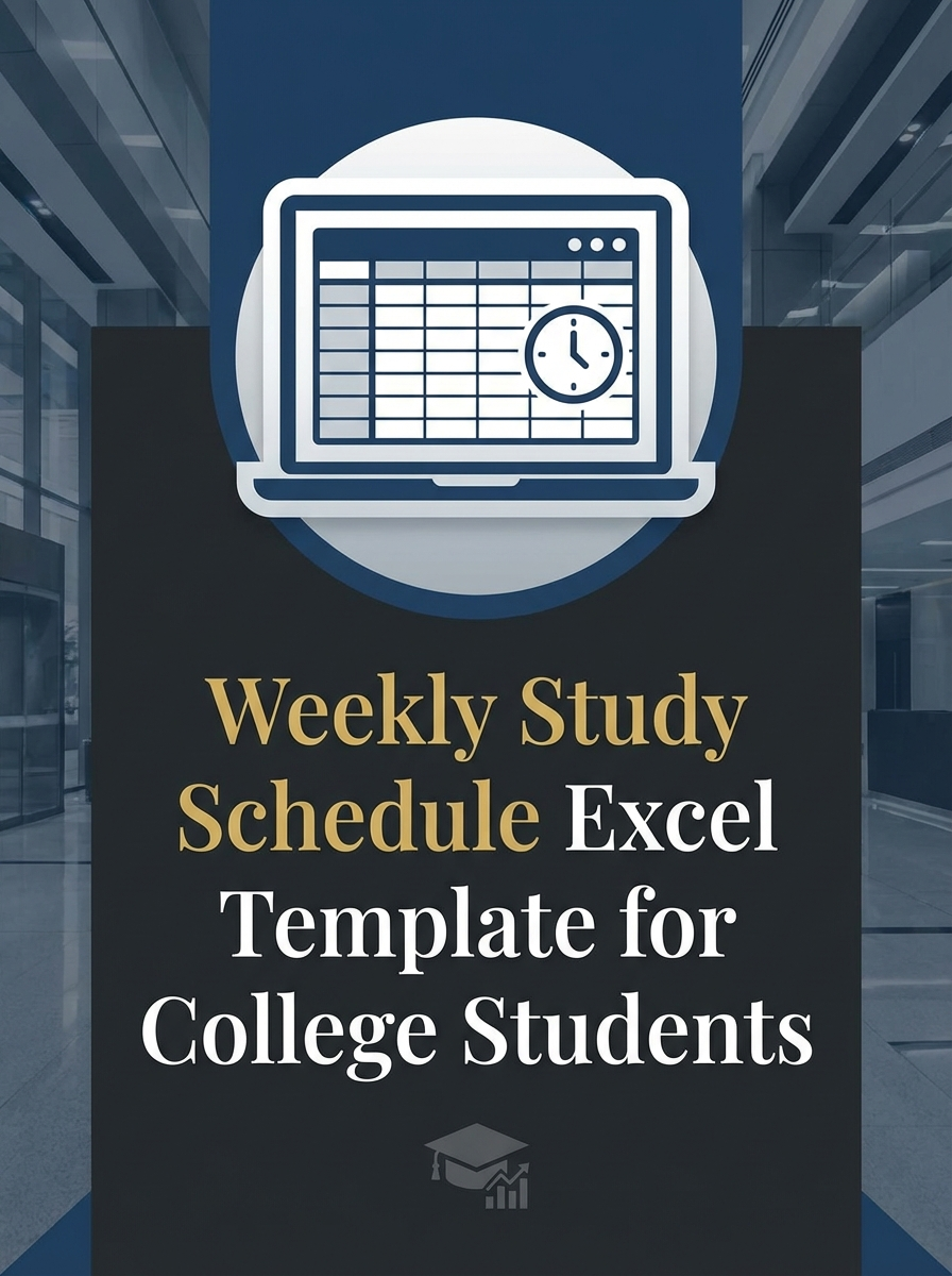 Weekly Study Schedule Excel Template for College Students