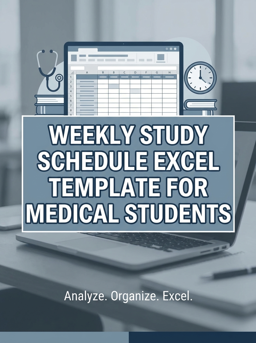 Weekly Study Schedule Excel Template for Medical Students