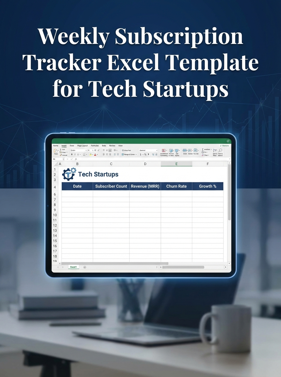 Weekly Subscription Tracker Excel Template for Tech Startups