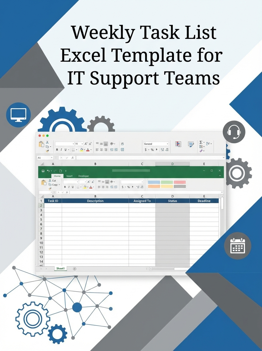 Weekly Task List Excel Template for IT Support Teams