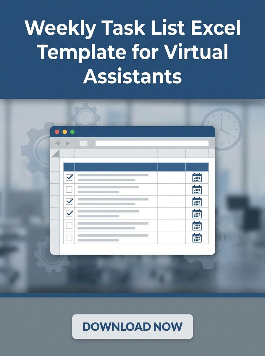 Weekly Task List Excel Template for Virtual Assistants