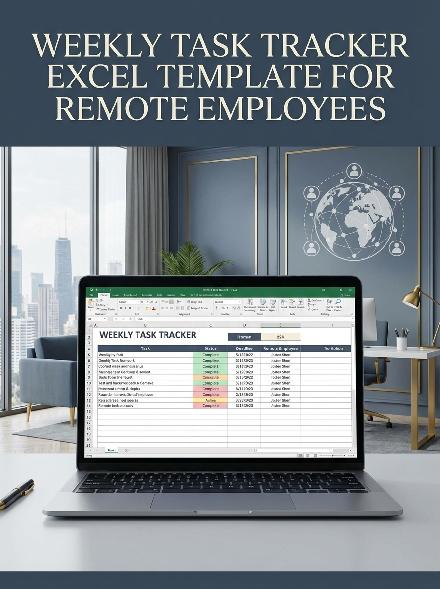 Weekly Task Tracker Excel Template for Remote Employees