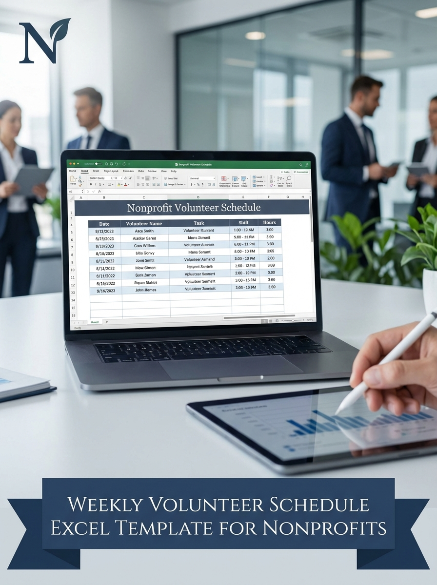 Weekly Volunteer Schedule Excel Template for Nonprofits