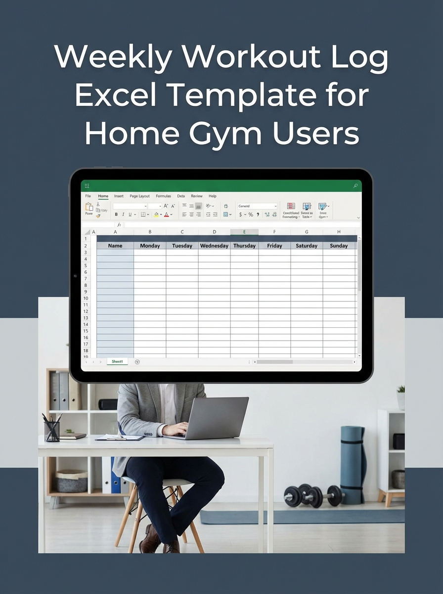 Weekly Workout Log Excel Template for Home Gym Users
